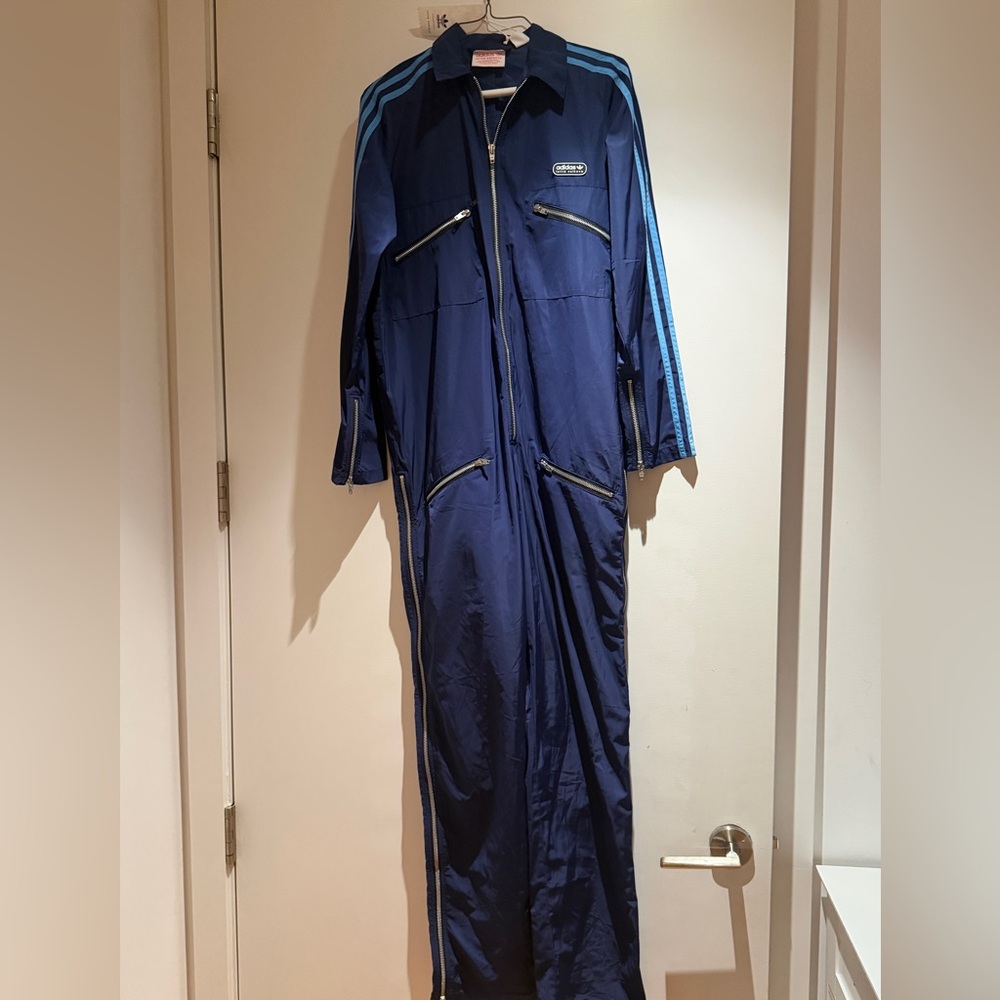 adidas navy jumpsuit with light blue stripes - Picture 2 of 3